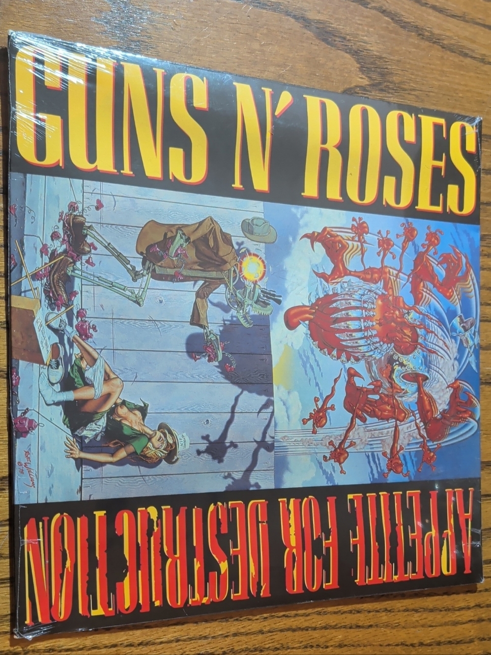 Geffen Records Appetite for Destruction Vinyl Record Album Black Red